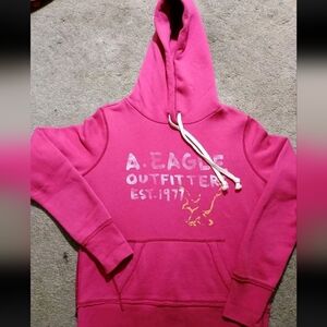 VTG Y2K American Eagle Outfitters Hot Pink Pullover Hoodie Sweatshirt Women's M